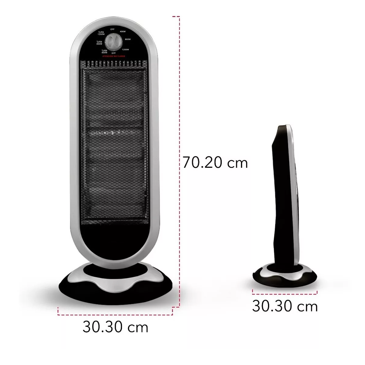 Foto 2 | Calefactor De Halógeno 3 Niveles De Potencia Eo Safe Imports Esi-10579 Negro