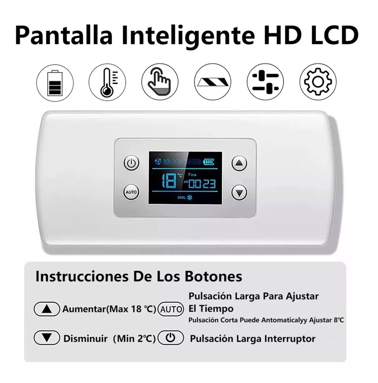Foto 3 pulgar | Enfriador De Insulina Portátil Refrigerador Con Pantalla 8h Blanco