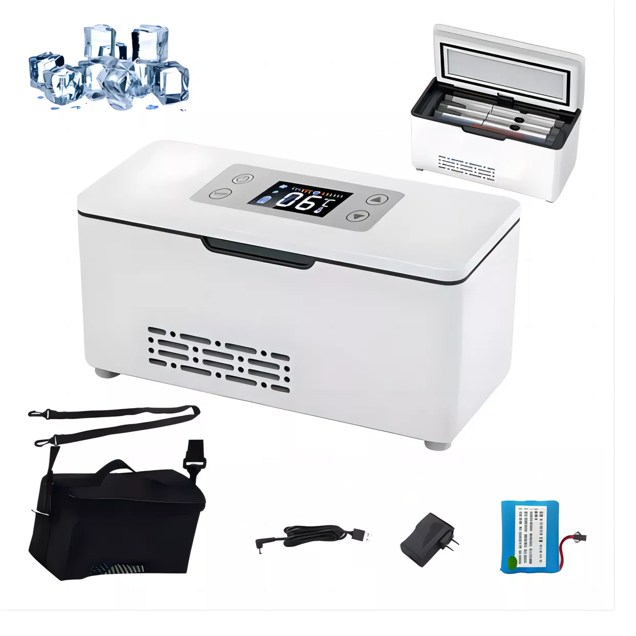 Foto 3 | Enfriador De Insulina Portátil Refrigerador Con Pantalla 8h Blanco
