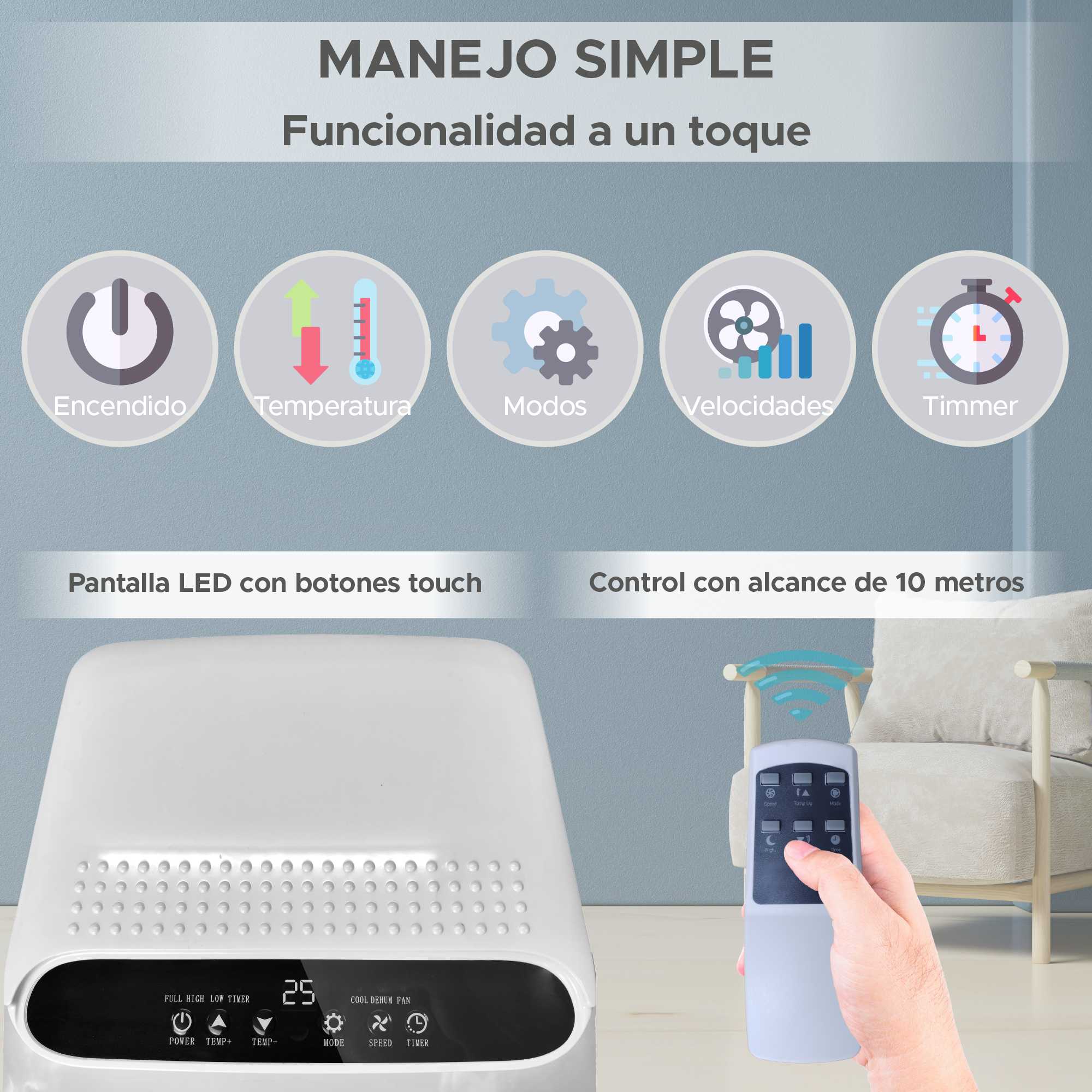 Foto 5 pulgar | Aire Acondicionado Portátil Sky Care - Enfría Deshumidifica Y Ventila Es Silencioso Ahorrador