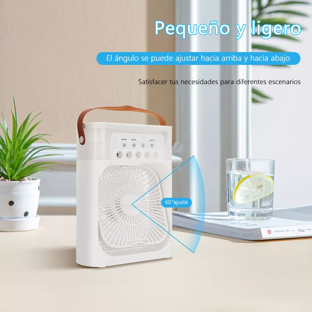 Foto 3 pulgar | Mini Ventilador Refrigeración Por Agua Aire Frío Humidificador Portátil Usb Con Luces