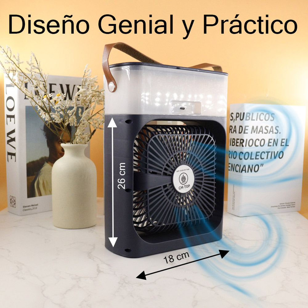 Foto 6 pulgar | Mini Ventilador Refrigeración Por Agua Aire Frío Humidificador Portátil Usb Con Luces