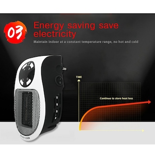 Foto 2 | Calentador De Aire Eléctrico, Miniestufa, 110-220 V, Enchufe De Pared - Venta Internacional.