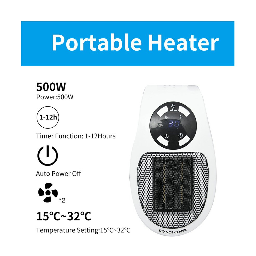 Foto 6 pulgar | Calentador De Aire Eléctrico, Miniestufa, 110-220 V, Enchufe De Pared - Venta Internacional.