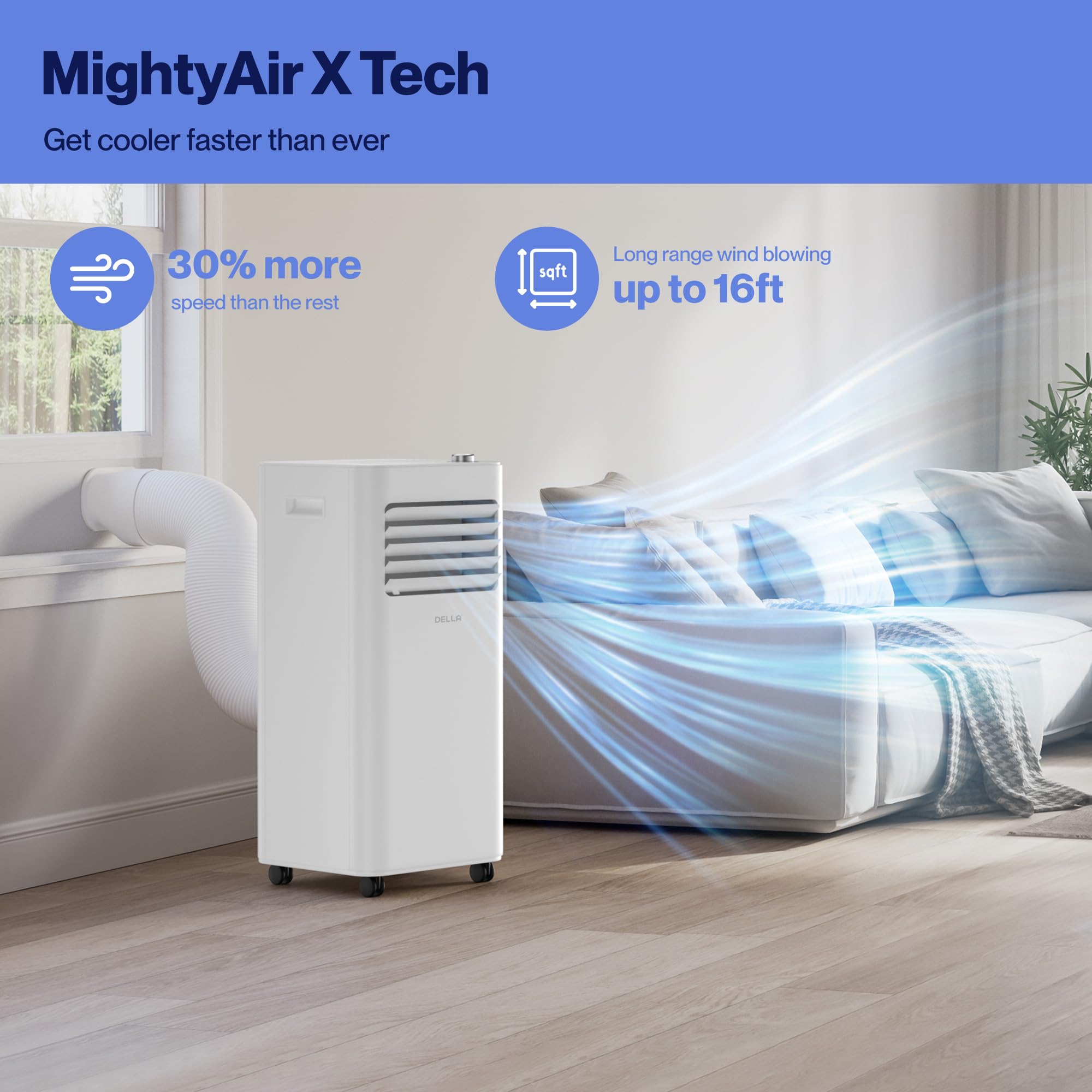Foto 3 pulgar | Aire Acondicionado Portátil Della 10.000 Btu Para 42 M² Con Wifi - Venta Internacional.