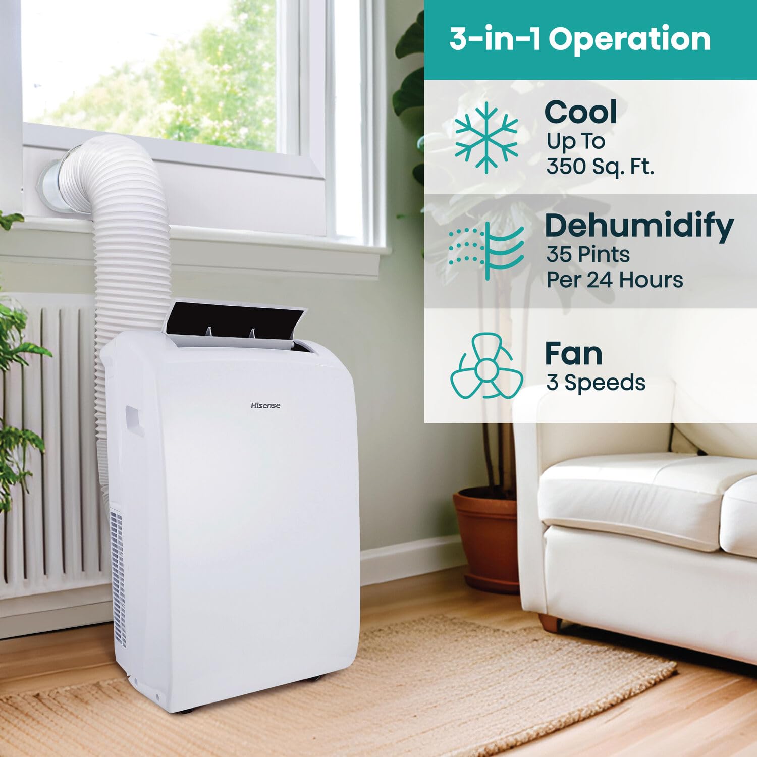 Foto 6 | Aire Acondicionado Portátil Hisense Ahp0822cw1w 8,000 Btu - Venta Internacional.