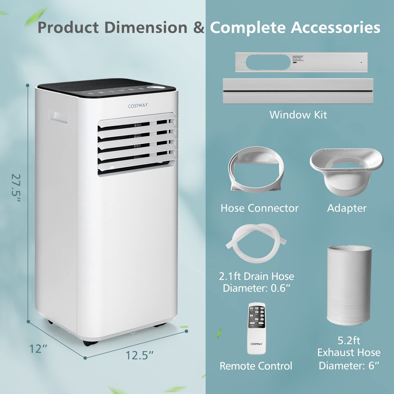 Foto 7 pulgar | Aire Acondicionado Portátil Costway 10000 Btu Para 32 M² Con Ventilador - Venta Internacional.