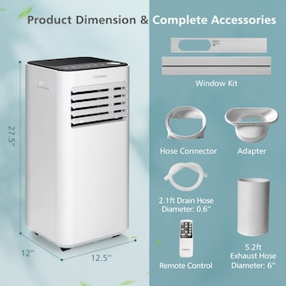 Foto 6 | Aire Acondicionado Portátil Costway 10000 Btu Para 32 M² Con Ventilador - Venta Internacional.