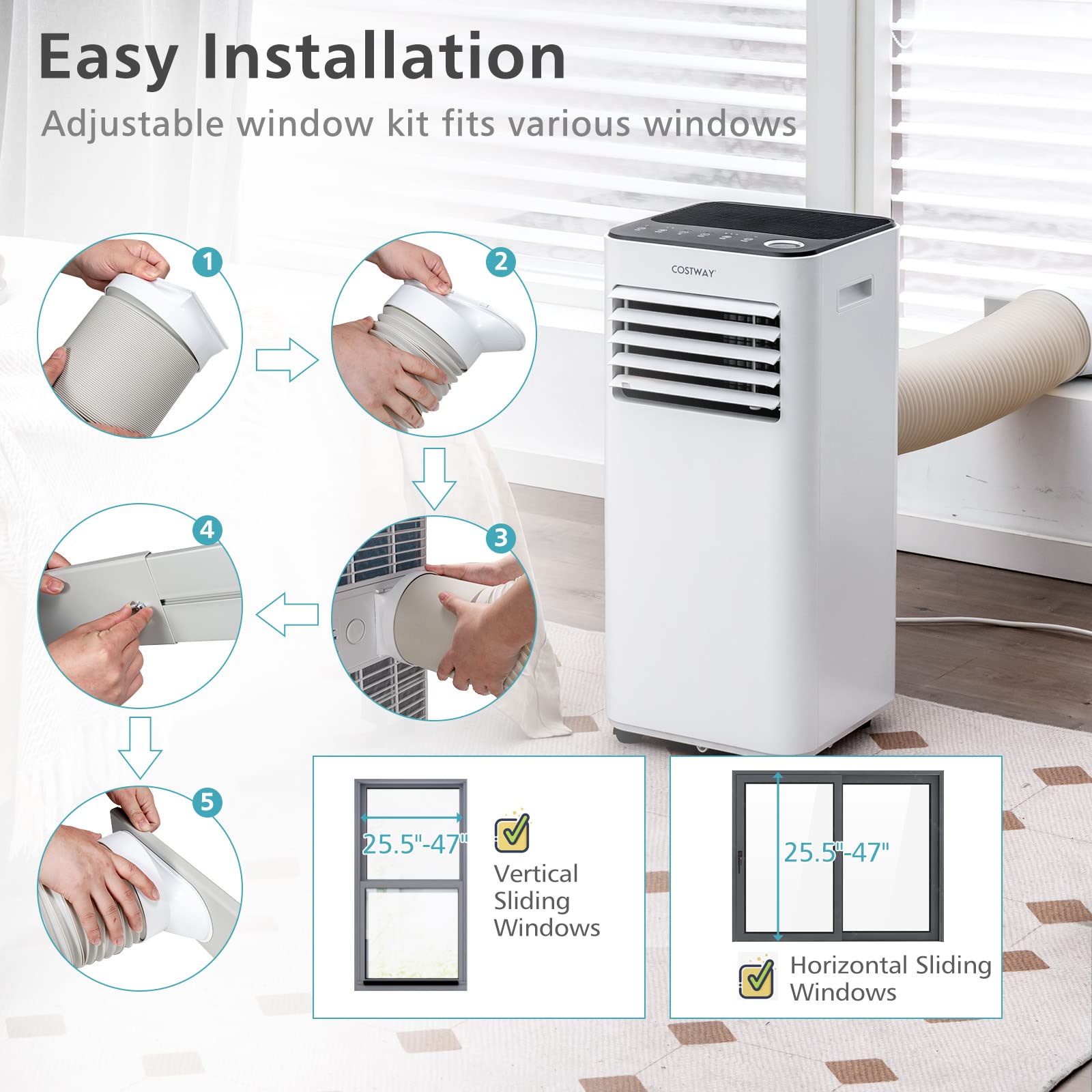 Foto 8 pulgar | Aire Acondicionado Portátil Costway 10000 Btu Para 32 M² Con Ventilador - Venta Internacional.