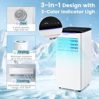 Foto 4 | Aire Acondicionado Portátil Costway 10000 Btu Para 400 Pies Cuadrados - Venta Internacional.