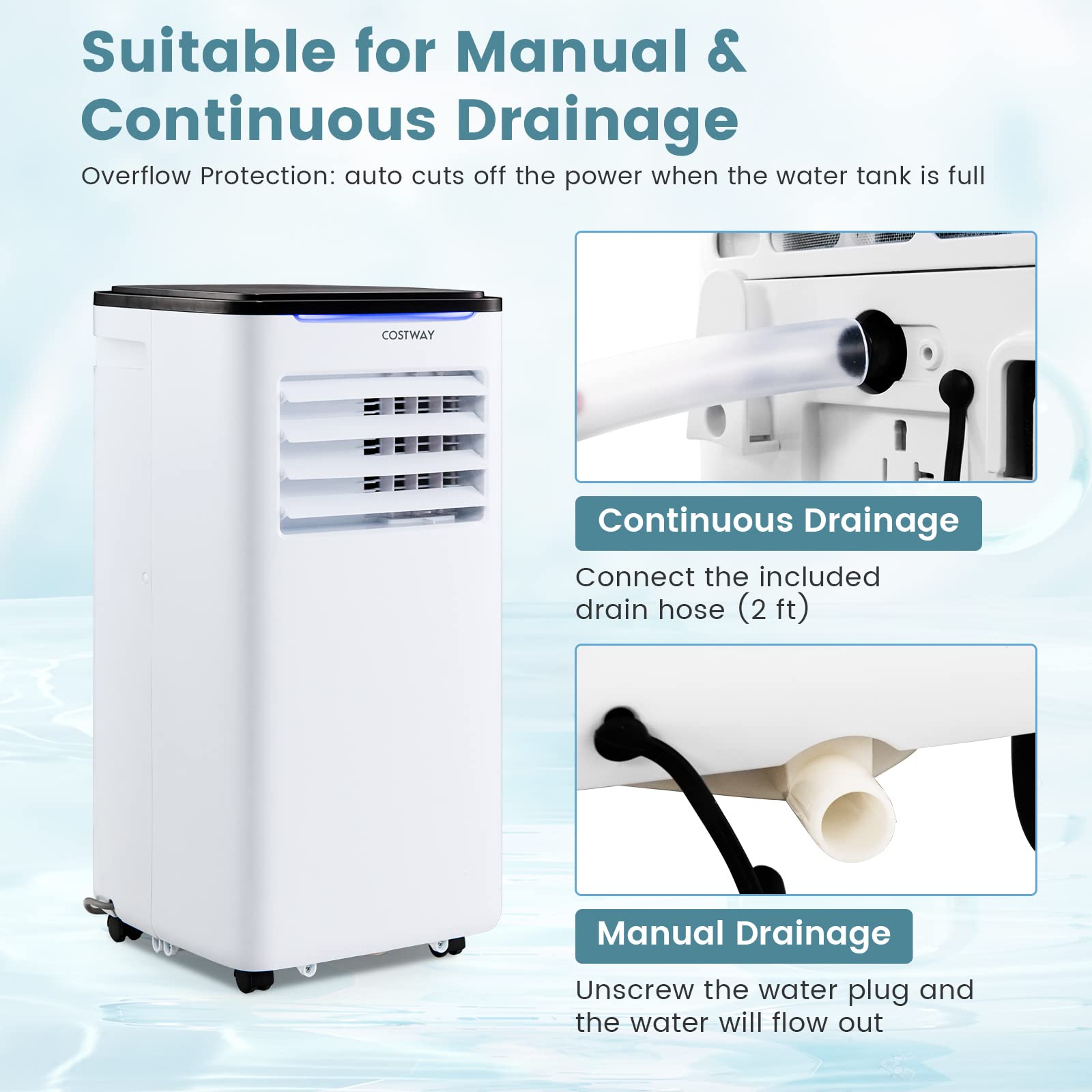 Foto 7 | Aire Acondicionado Portátil Costway 10000 Btu Para 400 Pies Cuadrados - Venta Internacional.