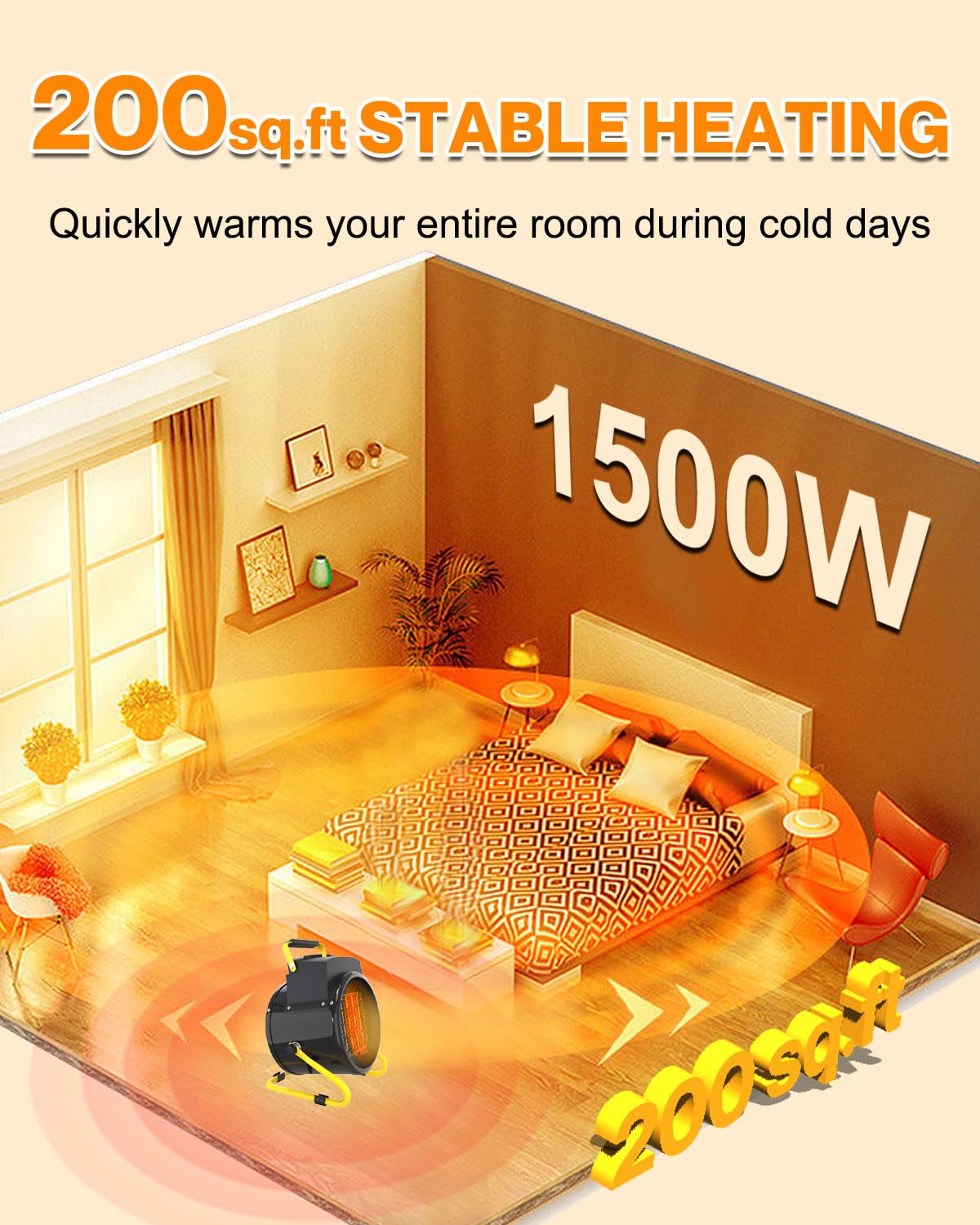 Foto 4 pulgar | Calentadores Exteriores Tectake Portátiles De 1500 W Con Protección Contra Sobrecalentamiento - Venta Internacional.