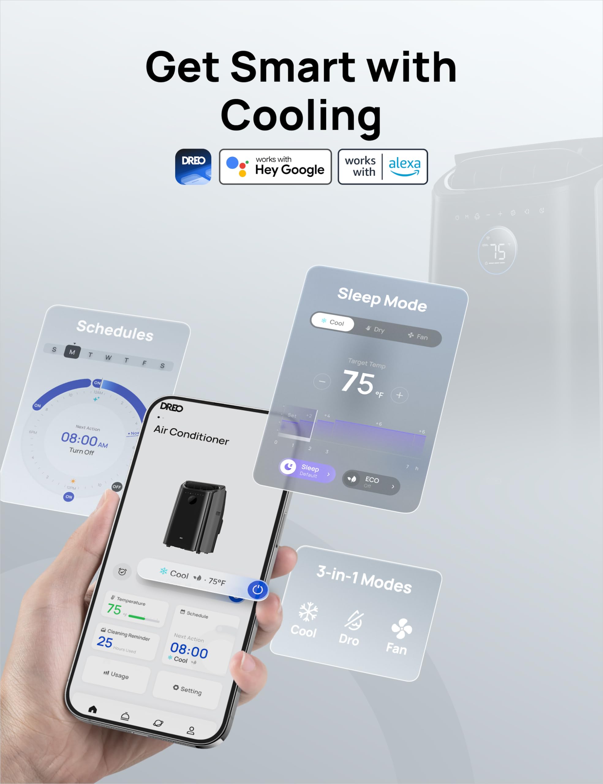 Foto 5 pulgar | Aire Acondicionado Portátil Dreo Ac515s 12 000 Btu Para Dormitorio - Venta Internacional.