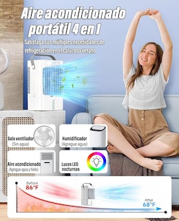 Foto 2 | Aire Acondicionado Belug Portatil Enfriador De Airecon Pantalla Blanco