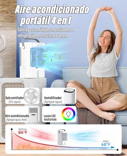 Foto 2 | Aire Acondicionado Portátil con Tanque de Agua de 900 ml
