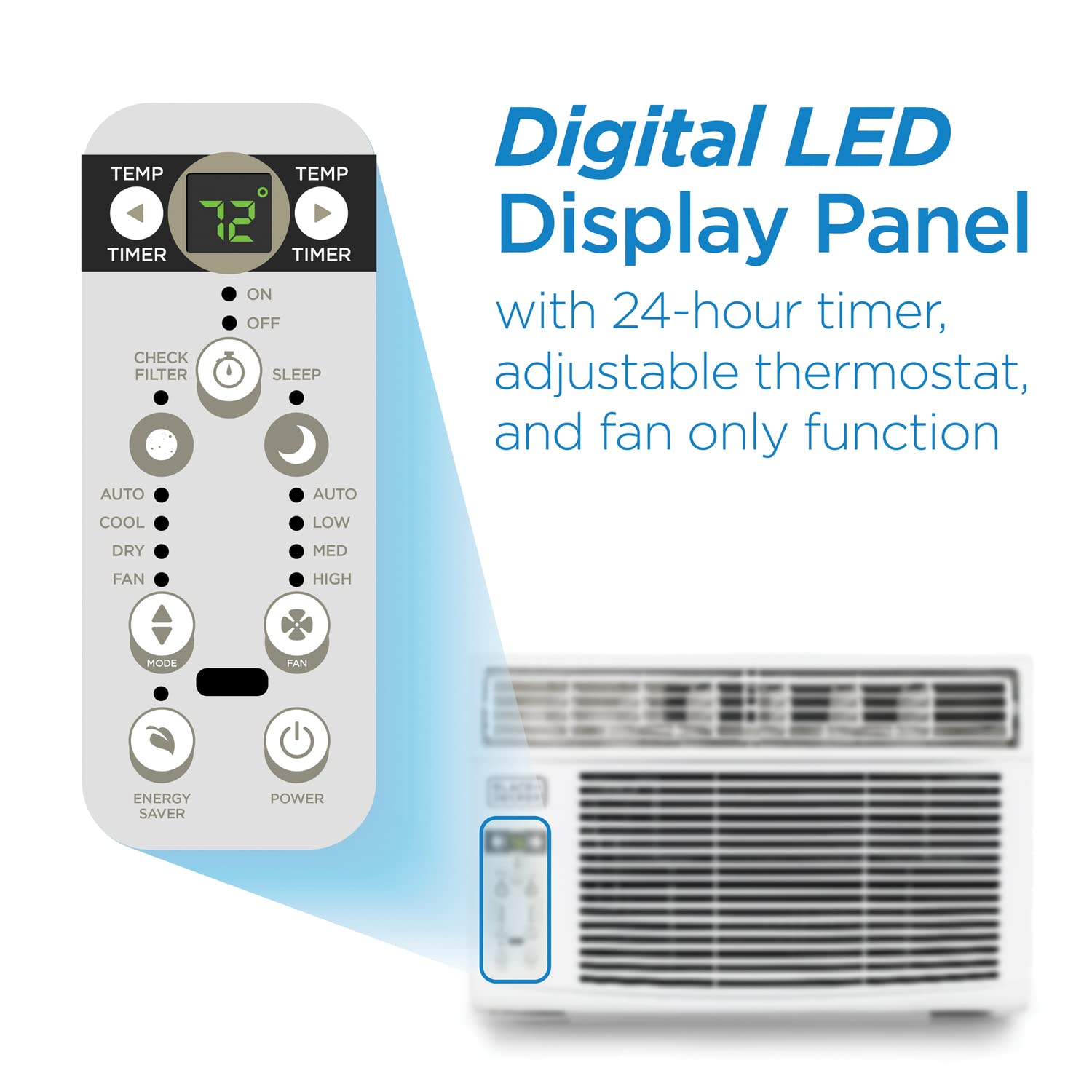 Foto 6 pulgar | Aire Acondicionado De Ventana Black+decker 14500 Btu Con Mando A Distancia - Venta Internacional.
