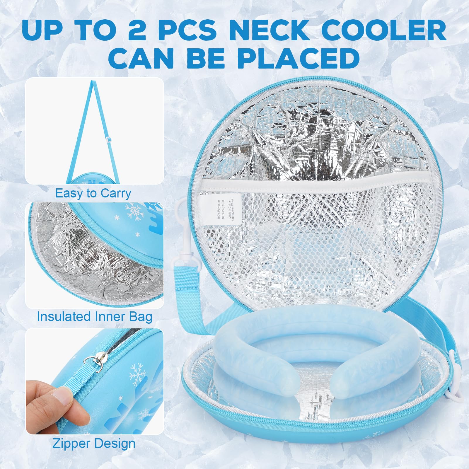 Foto 3 | Neck Cooling Tube 1more Neck Enfrier Ice Ring  Paquete De 2 Unidades  Azul - Venta Internacional.