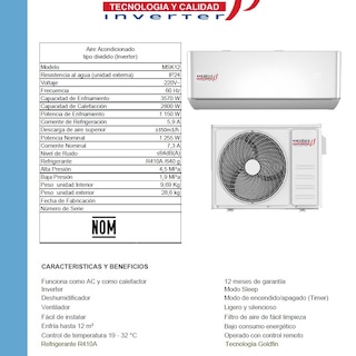 Foto 6 | Aire Acondicionado Inverter Mini Split 18m2 Msk18 Kruger