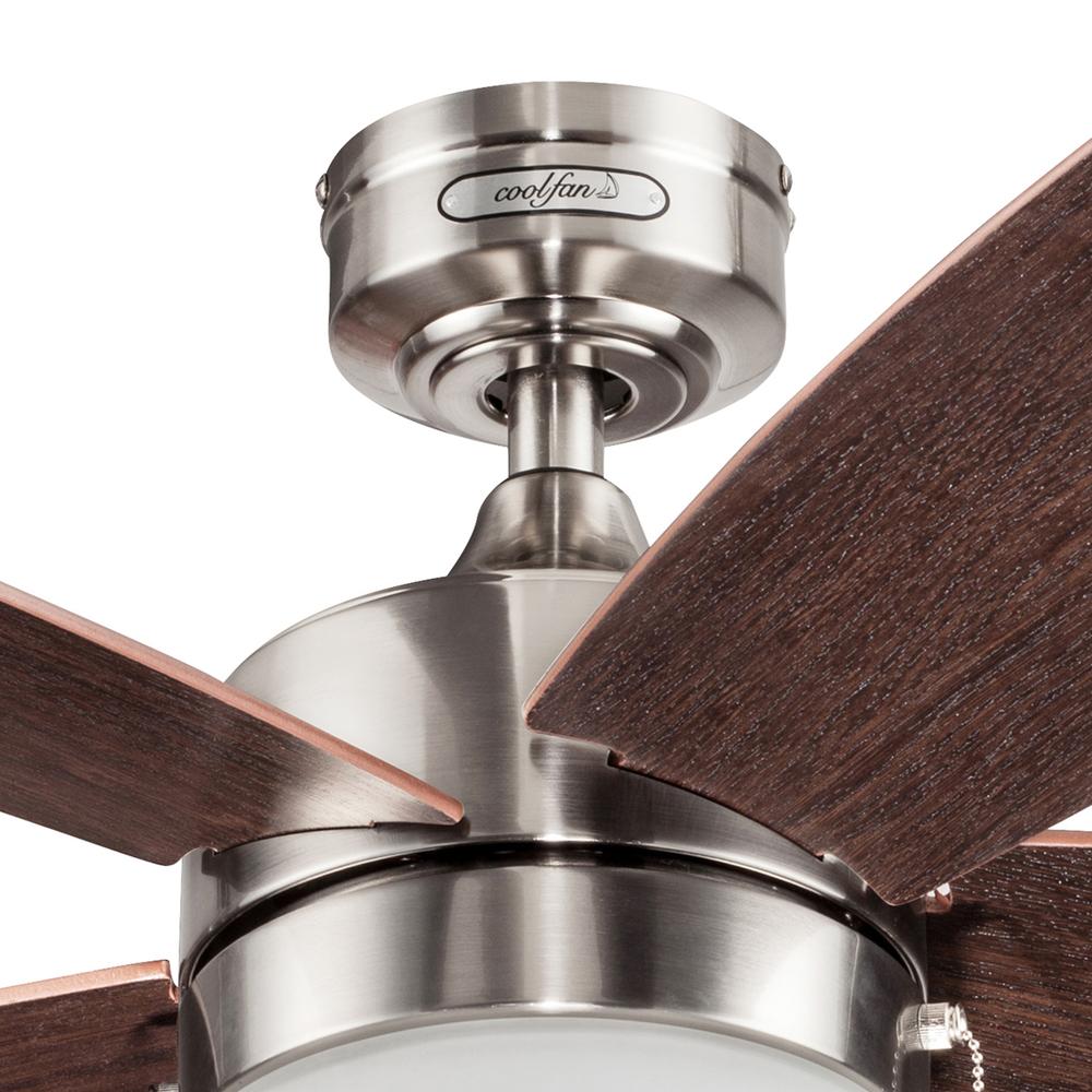 Foto 4 pulgar | Ventilador Coolfan 48402 color Plata de Techo Lugo LED 44 '' Níquel Cepillado