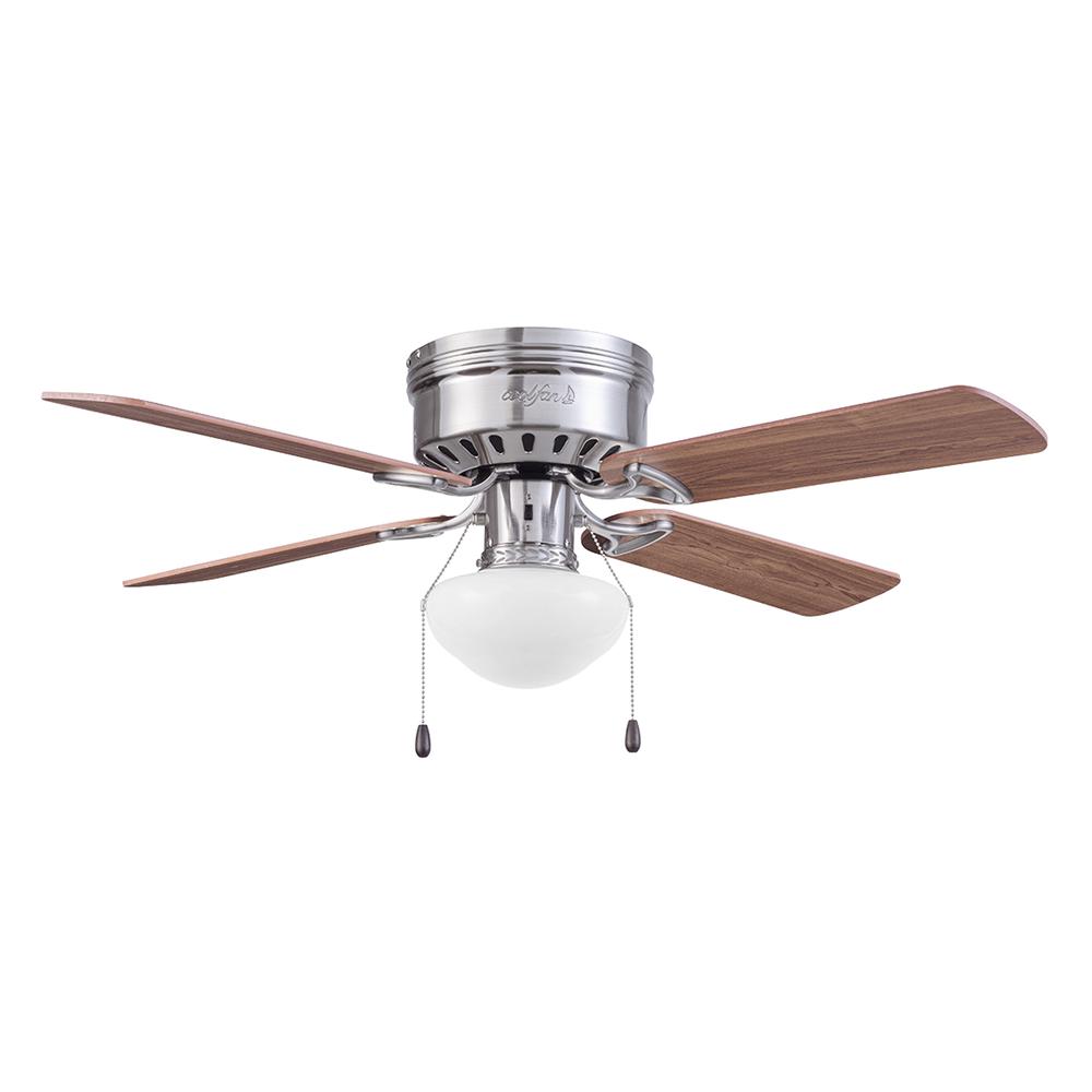 Ventilador Coolfan Samba Níquel 42pg Con Luz 5 Aspas