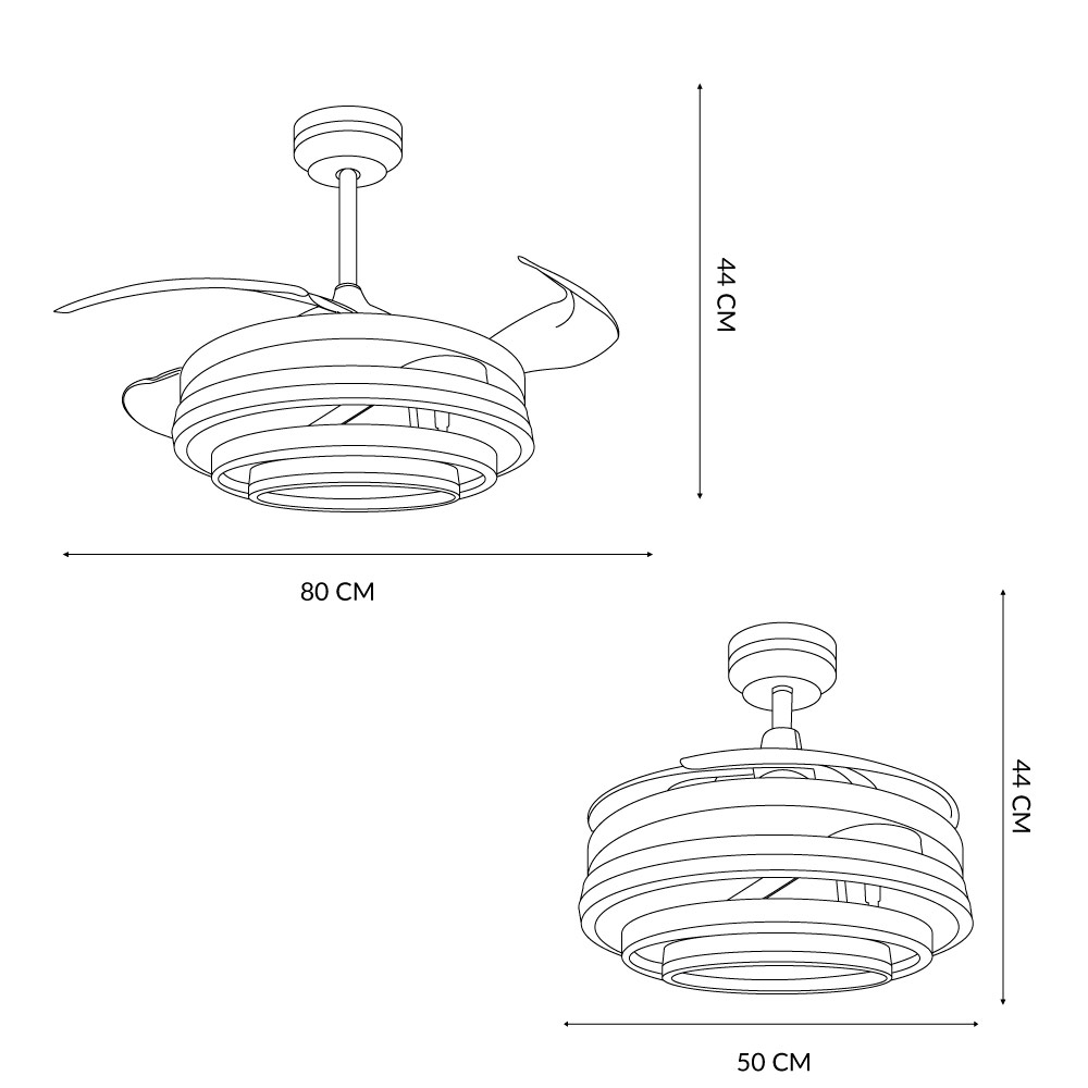 Foto 4 pulgar | Ventilador Luz Led 72w CCT Mil Luces color Dorado