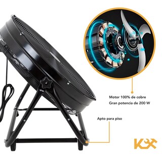 Foto 8 | Ventilador de Piso Kingsman 30" Aluminio color Negro
