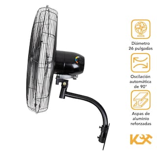 Foto 2 | Ventilador de Pared Kingsman Industrial 26" Aluminio Negro