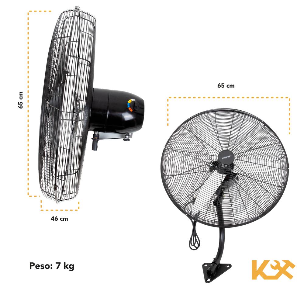 Foto 6 pulgar | Ventilador de Pared Kingsman Industrial 26" Aluminio Negro