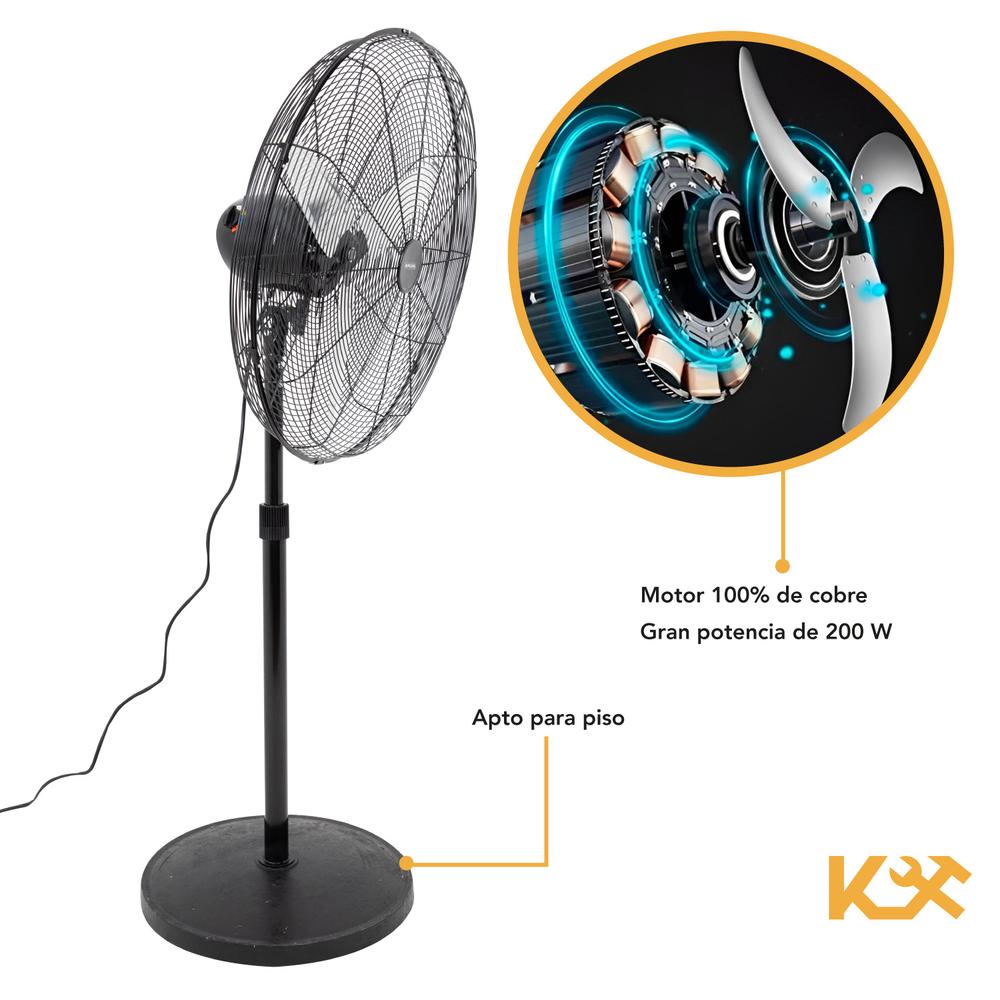 Foto 6 | Ventilador Pedestal Industrial 26 Pulgadas De Pie Kingsman