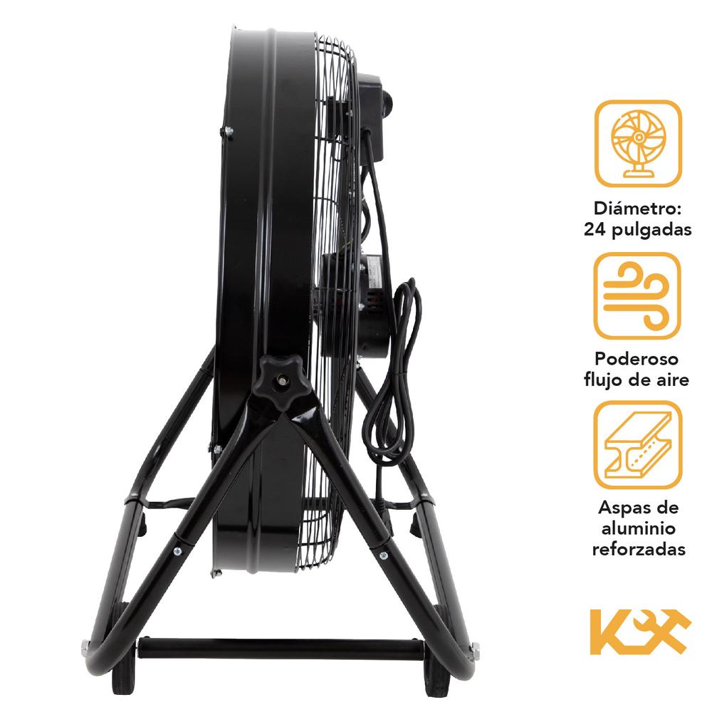 Foto 2 | Ventilador de Piso Kingsman Industrial 24" Aluminio Negro