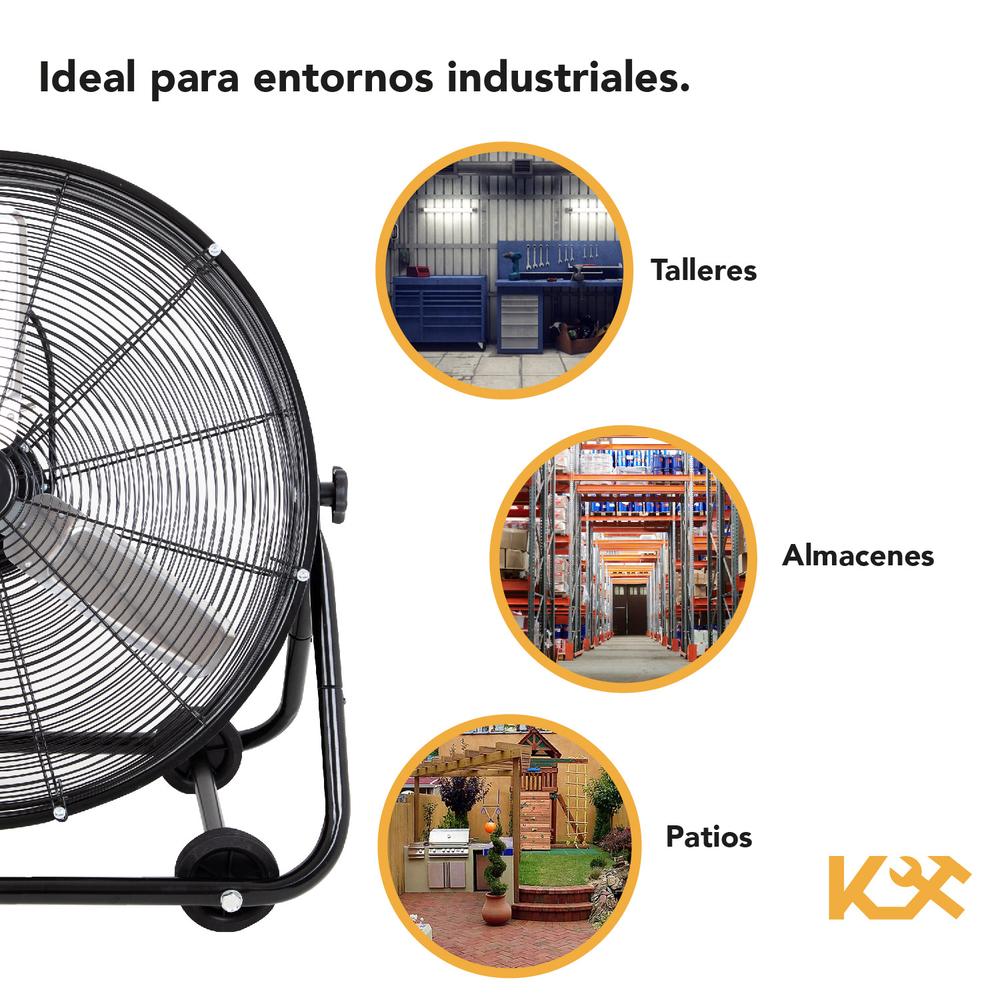 Foto 4 pulgar | Ventilador de Piso Kingsman Industrial 24" Aluminio Negro
