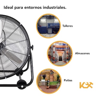 Foto 3 | Ventilador de Piso Kingsman Industrial 24" Aluminio Negro