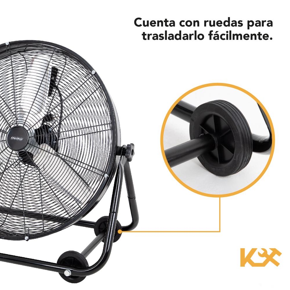Foto 5 pulgar | Ventilador de Piso Kingsman Industrial 24" Aluminio Negro