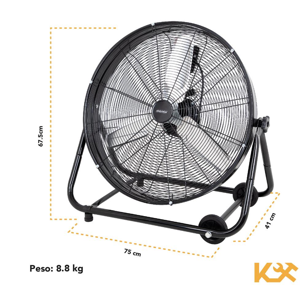 Foto 8 pulgar | Ventilador de Piso Kingsman Industrial 24" Aluminio Negro