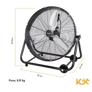 Foto 7 | Ventilador de Piso Kingsman Industrial 24" Aluminio Negro