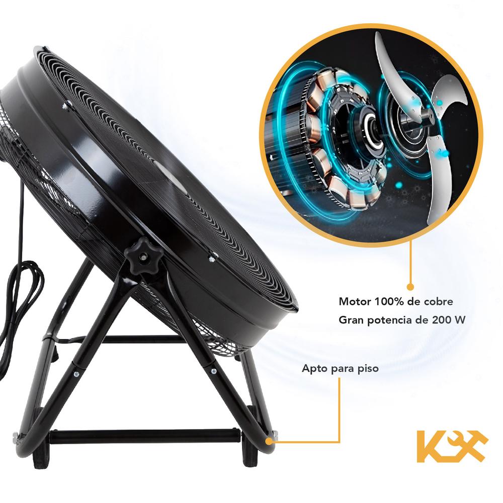 Foto 9 pulgar | Ventilador de Piso Kingsman Industrial 24" Aluminio Negro