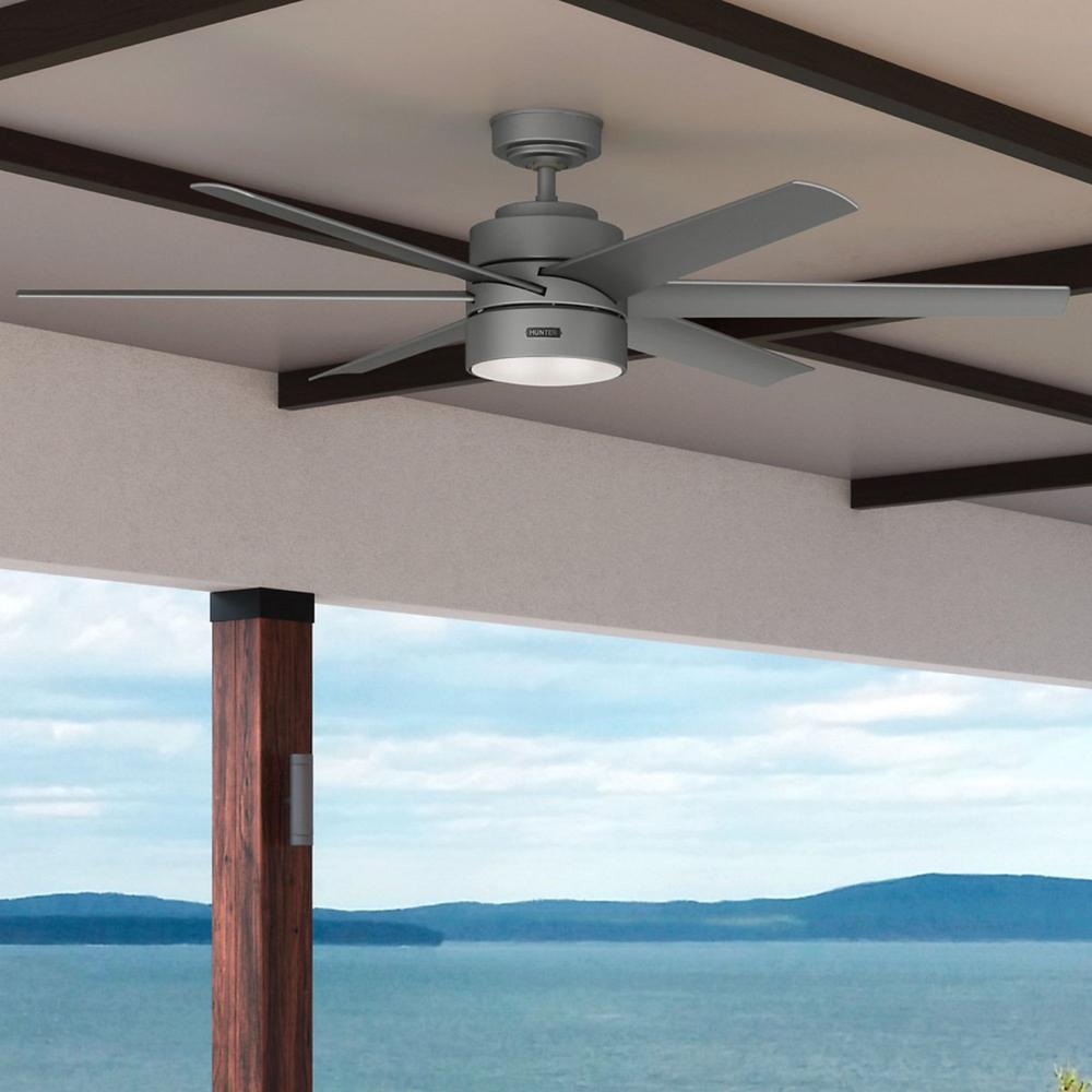 Foto 4 pulgar | Ventilador de Techo Hunter 59629 Solaria Matte Silver 72''