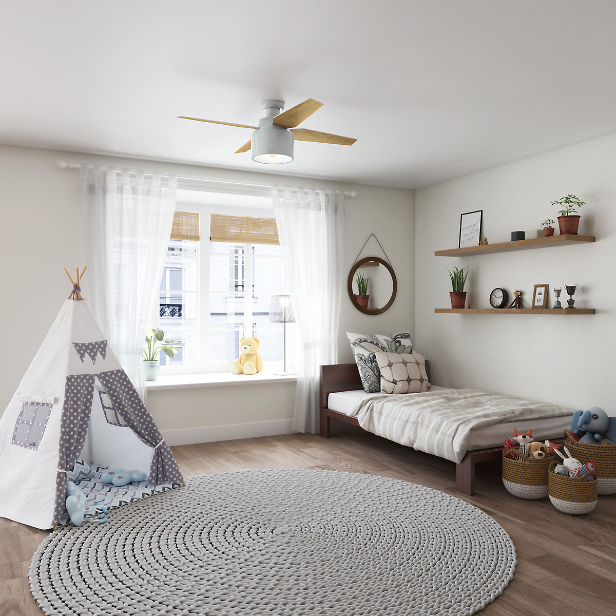 Foto 4 | Ventilador de Techo Cranbrook Negro con Luz 52"