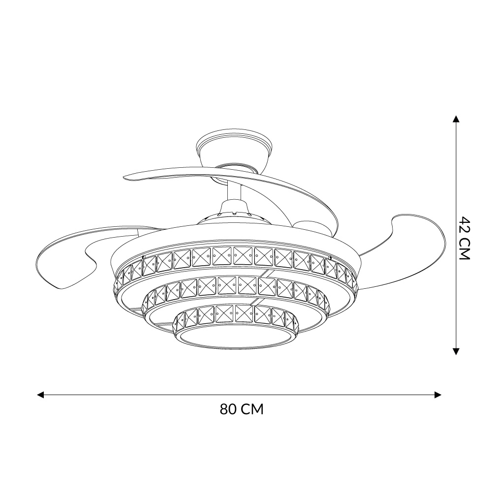 Foto 7 | Ventilador de Techo Mil Luces VEN-HARLOW-72W color Plata