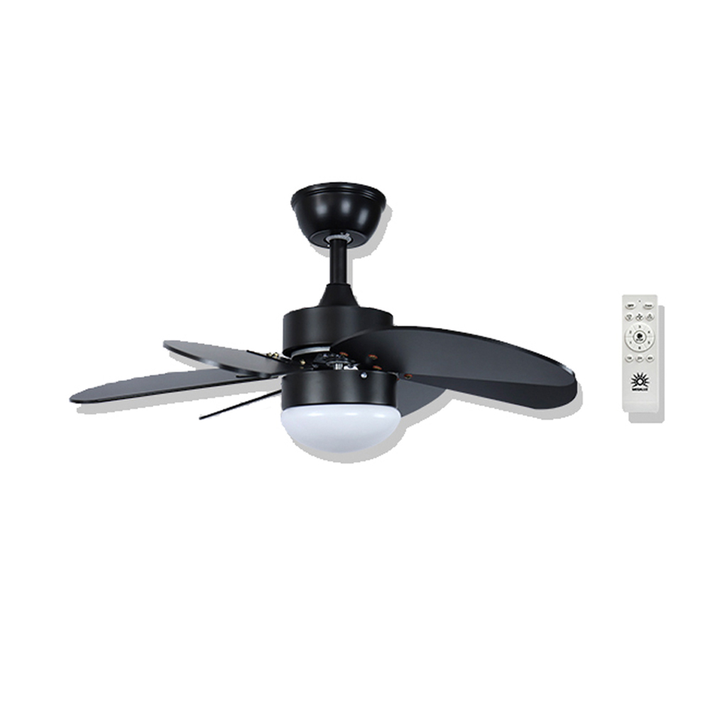 Ventilador de Techo C/ Control y Luz Cálida y Fría Cf1133-30 Megaluz color Negro