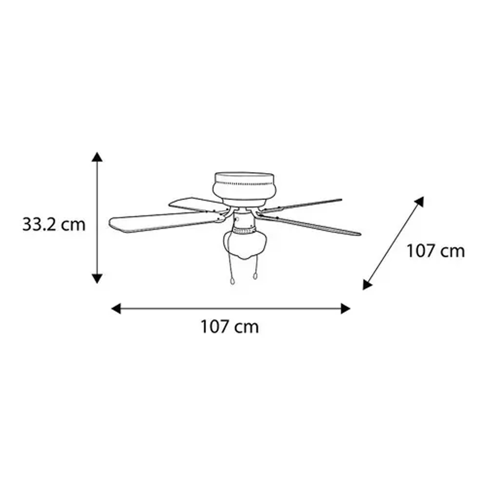 Foto 4 pulgar | Ventilador de Techo con Lámpara Led de 42'' 4 Aspas Fijas y 6 Velocidades