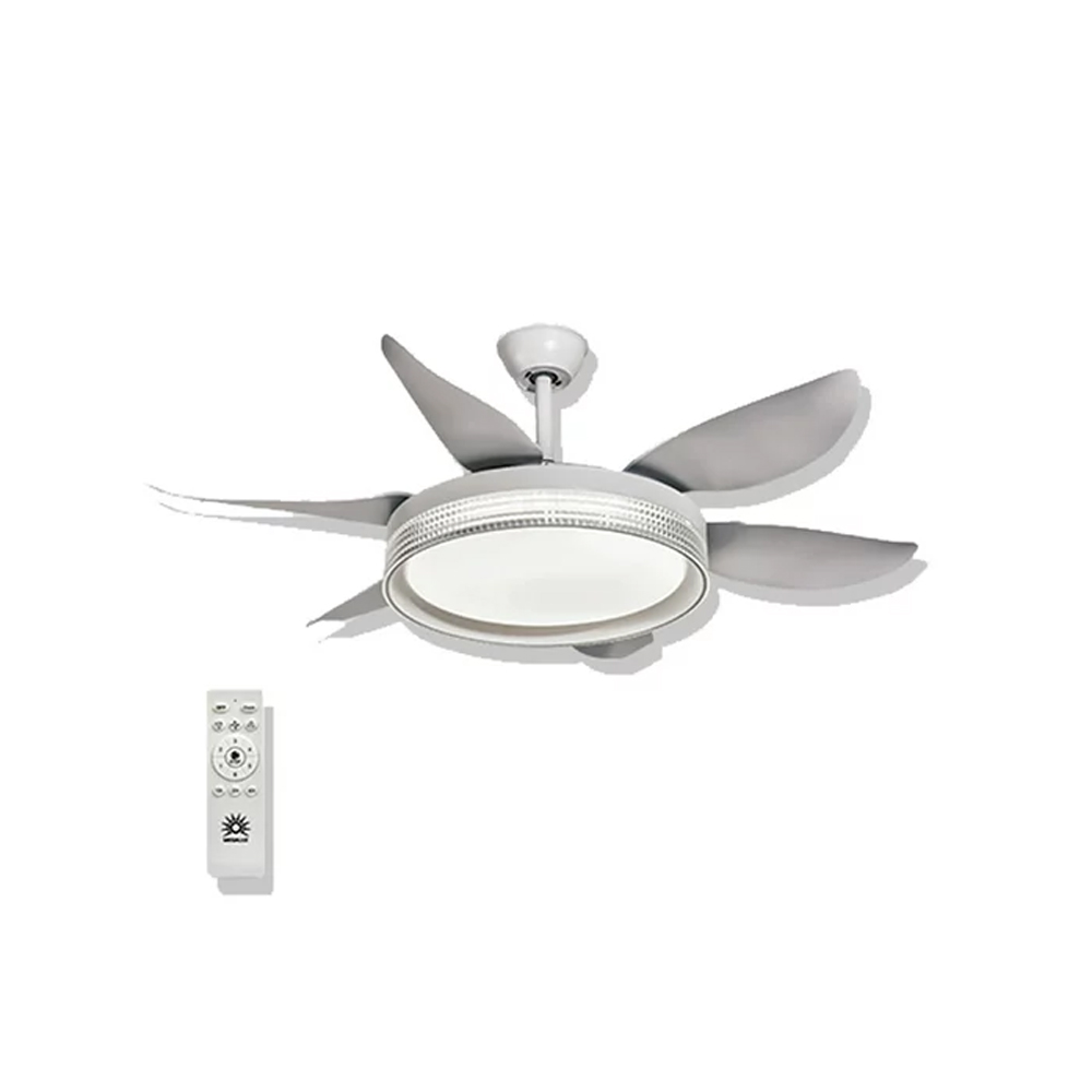 Ventilador De Techo Con Lámpara Led De 42'' Blanco Megaluz F7241