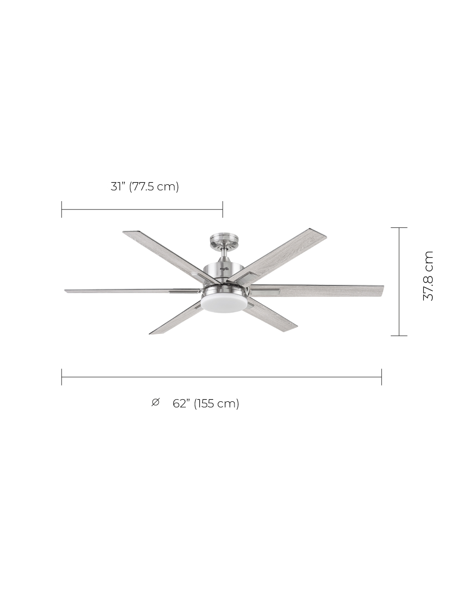 Foto 9 pulgar | Ventilador de Techo Coolfan Plateado de 62"