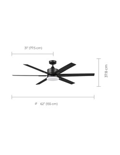 Foto 8 | Ventilador de Techo Coolfan Negro de 62"