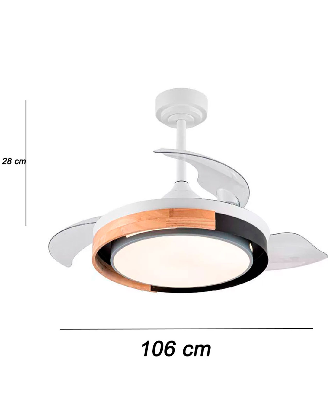 Foto 4 pulgar | Ventilador de Techo Igoto Blanco con Luz 42''