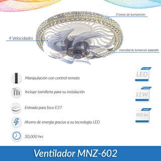 Foto 5 | Ventilador de Techo Mil Luces Transparente HEPTA