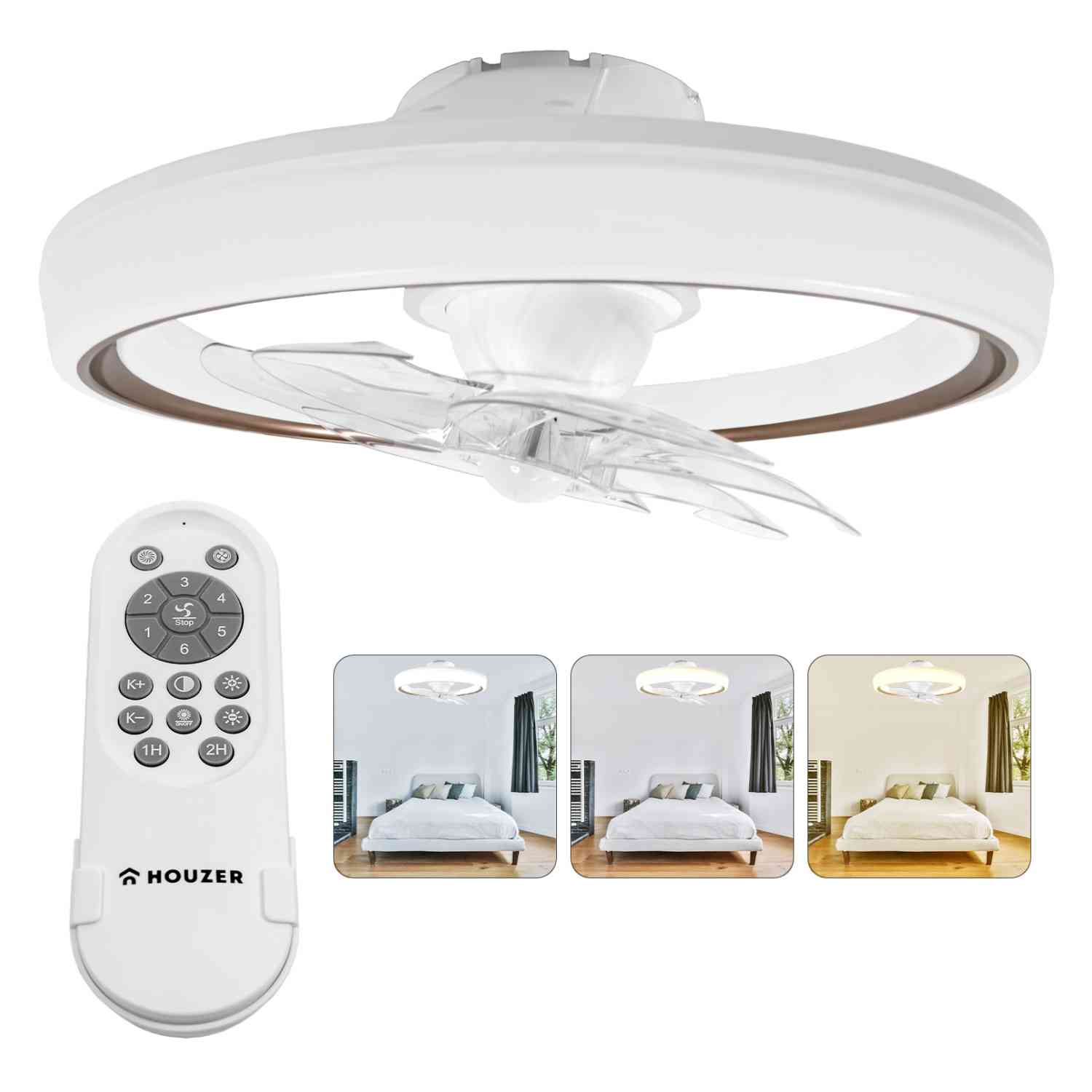 Foto 3 pulgar | Ventilador de Techo Rack & Pack Blanco Luz Led Inteligente Control 20''