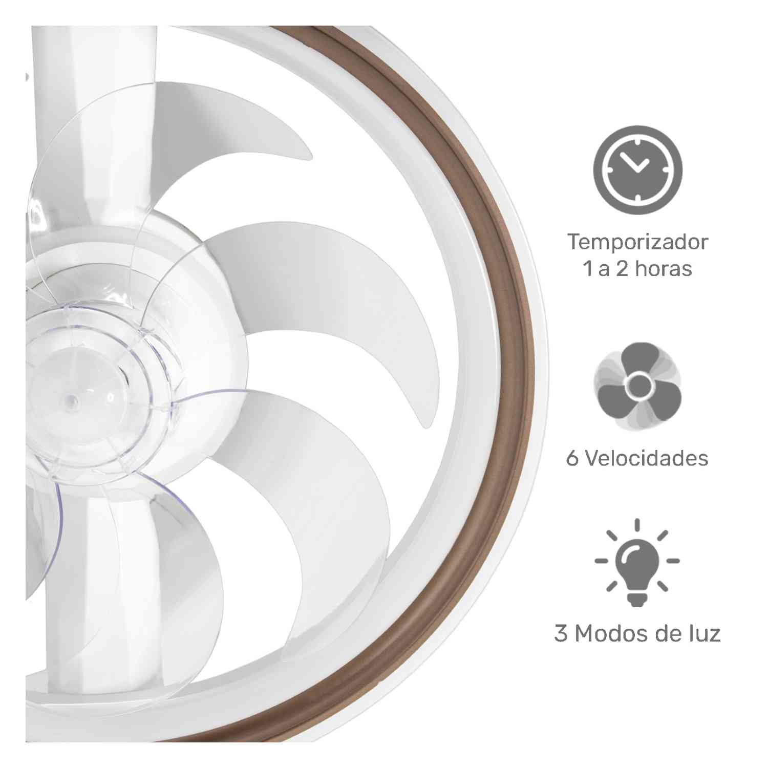 Foto 5 pulgar | Ventilador de Techo Rack & Pack Blanco Luz Led Inteligente Control 20''