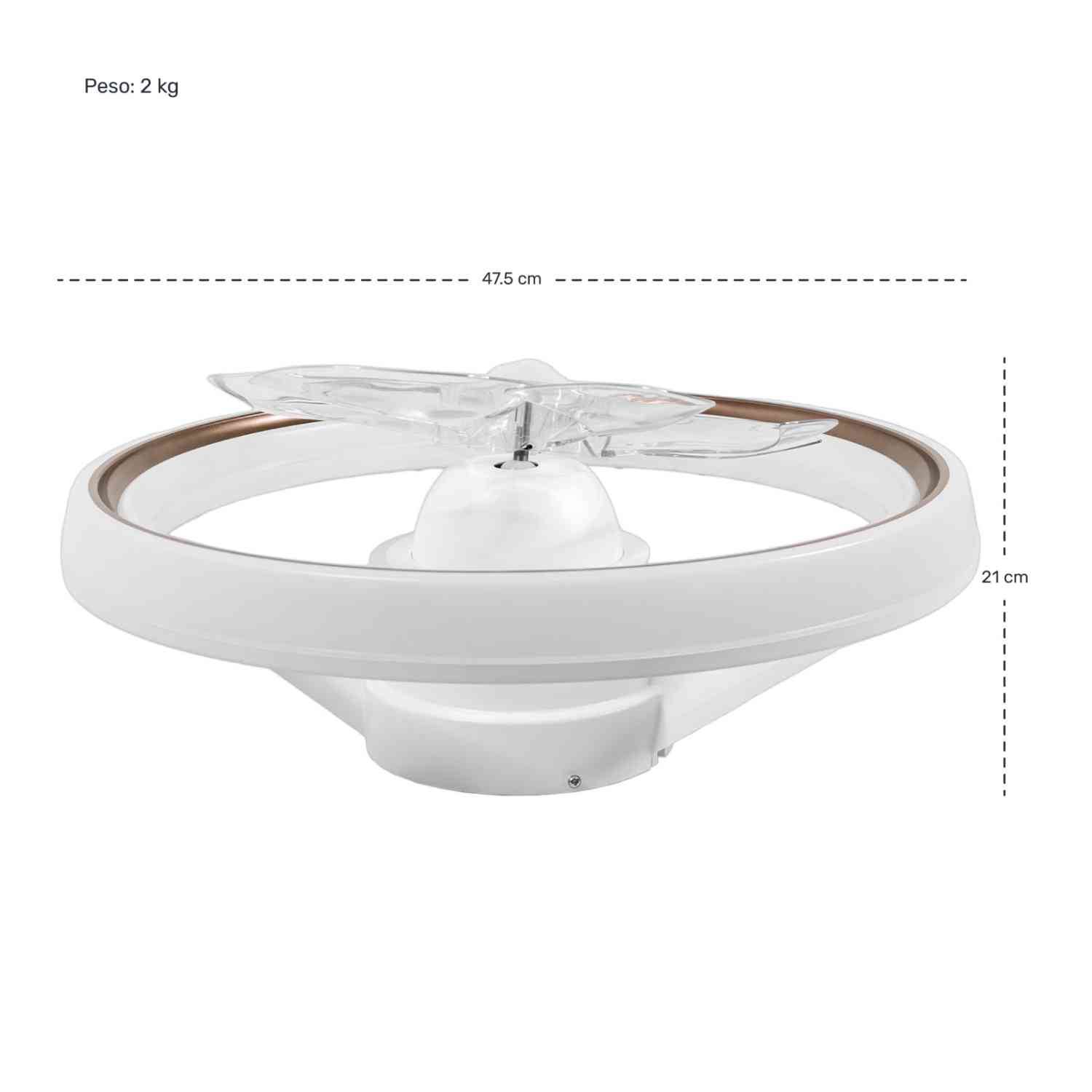 Foto 7 pulgar | Ventilador de Techo Rack & Pack Blanco Luz Led Inteligente Control 20''