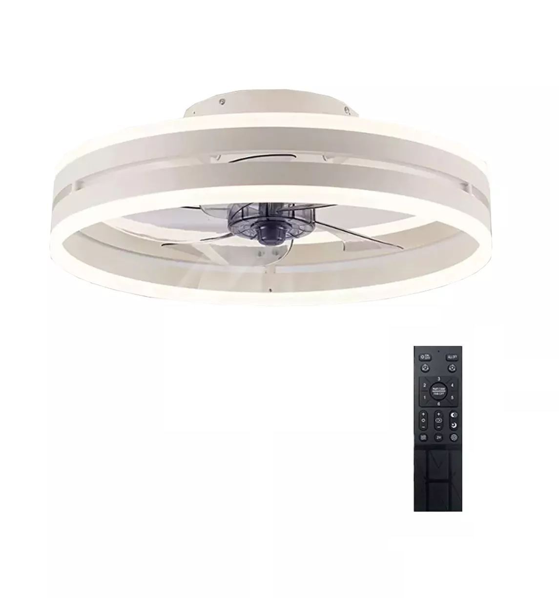 Foto 2 pulgar | Lámpara Ventilador De Techo Con Luz Inteligente Control 50cm Blanco